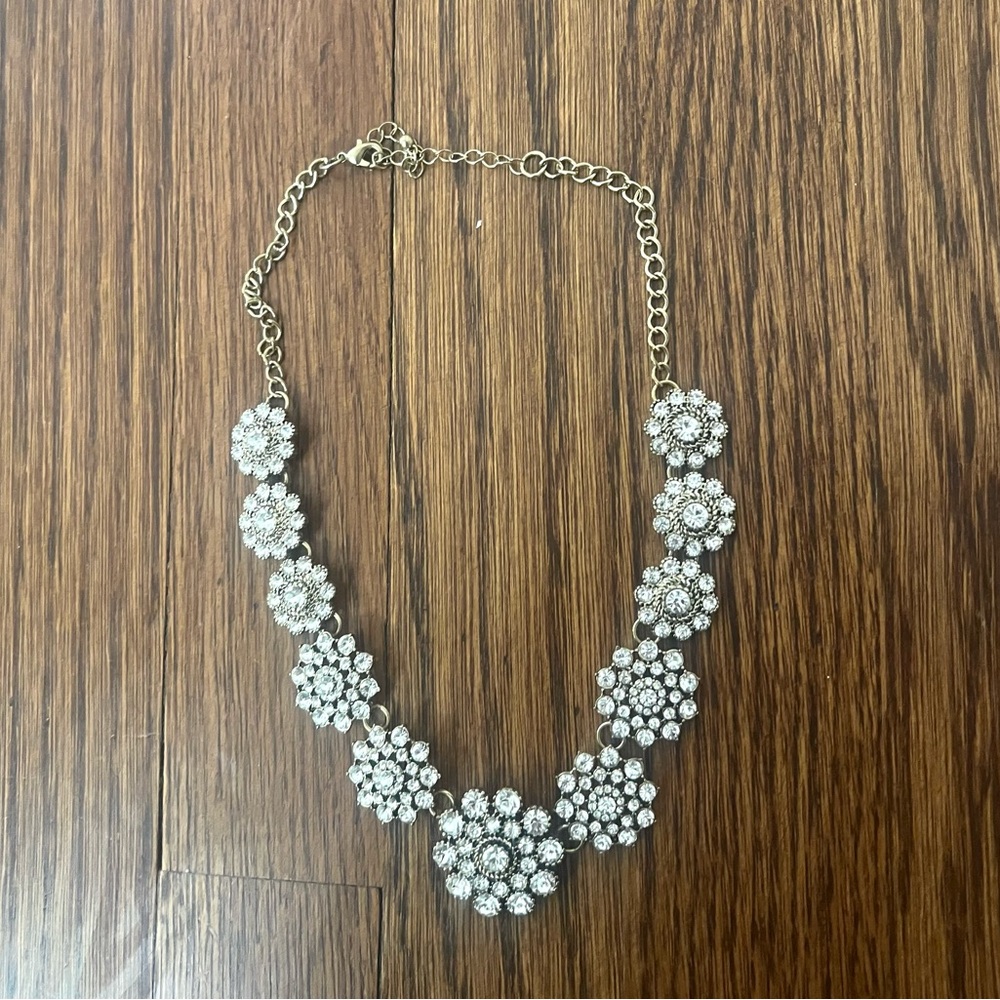 Flower Gold Bling Chunky Necklace
